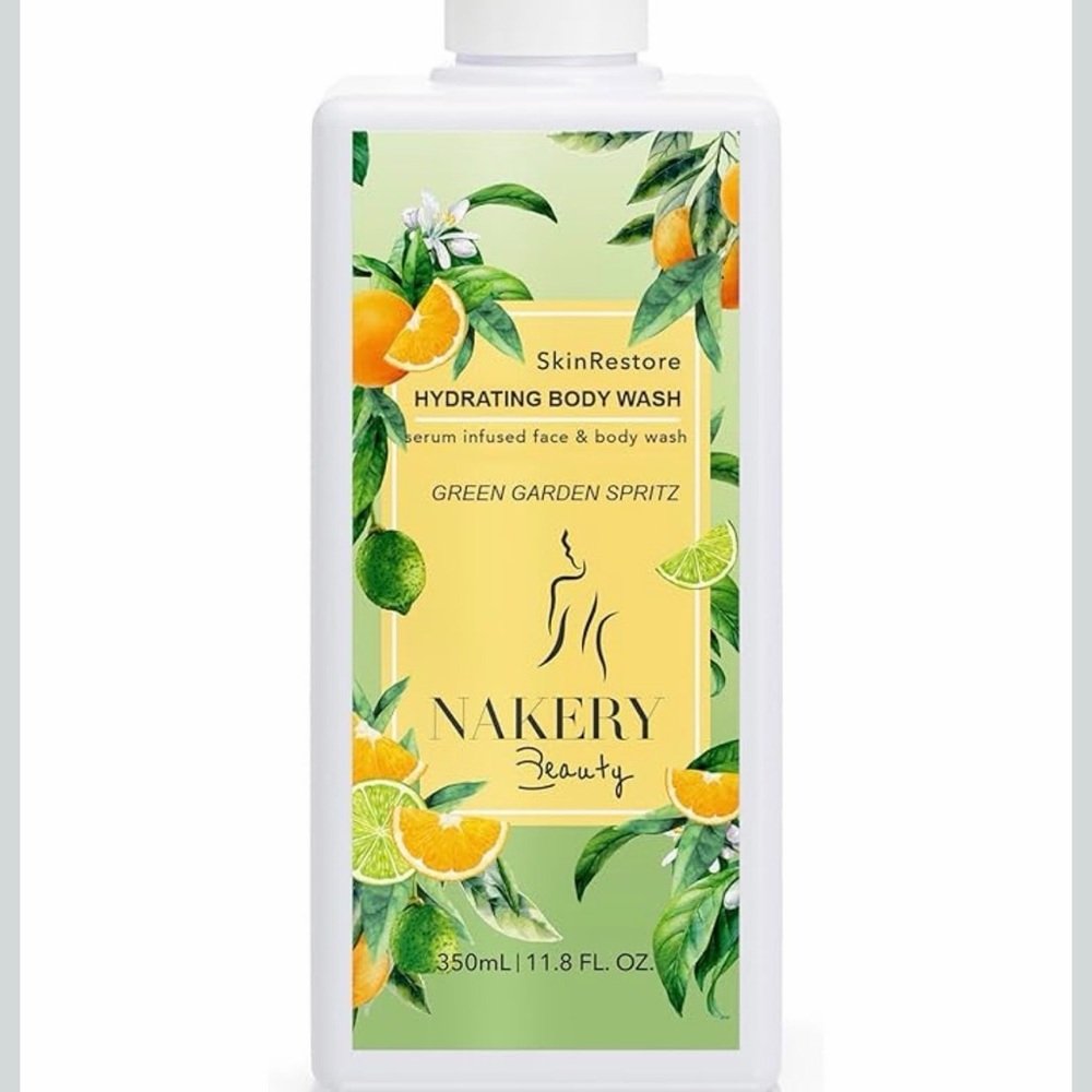 Nakery SkinRestore Face & Body Wash with Hyaluronic Acid - Green Garden Spritz